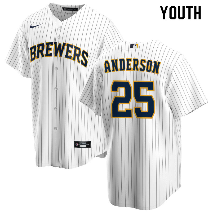 Nike Youth #25 Brett Anderson Milwaukee Brewers Baseball Jerseys Sale-White